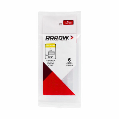 Arrow AP5 All Purpose Mini Hot Glue Sticks, 4" x 1/2", 6ct
