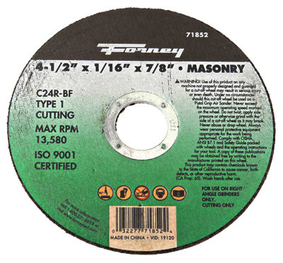 Cutting Wheel, Type 1, 4.5 x 1/16-In.