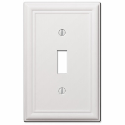 Chelsea Wall Plate, White, Steel, 1 Toggle