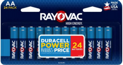 High Energy AA (Double A) Alkaline Batteries, 24 Pack