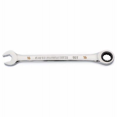 Combination Ratcheting Wrench, 90-Tooth, 12-Point, 16 mm