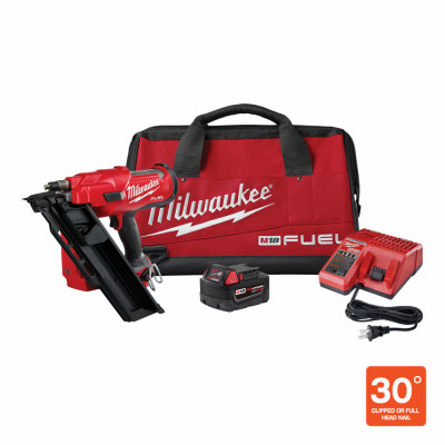 M18 Fuel 18-Volt Cordless 30 Degree Framing Nailer Kit, Brushless Motor, Battery & Charger