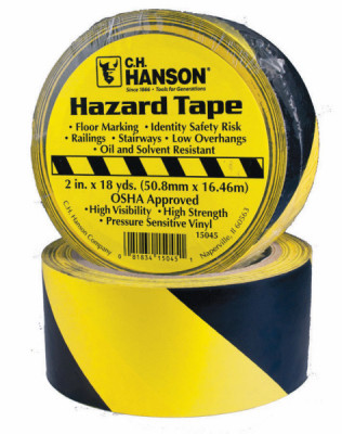 Floor Tape, Adhesive Back, Yellow/Black, 2 In. x 54 Ft.