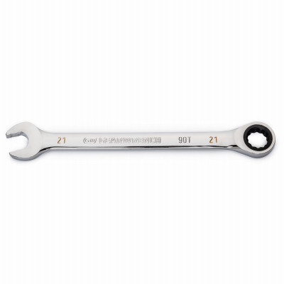 Combination Ratcheting Wrench, 90-Tooth, 12-Point, 21 mm