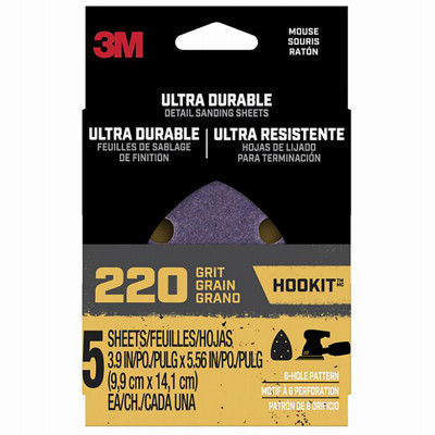 Mouse Detail Sanding Sheets, 220-Grit, 5-Pk.