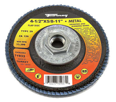 Jumbo Blue Zirconia Flap Disc, Type 29, 120-Grit, 4.5-In.