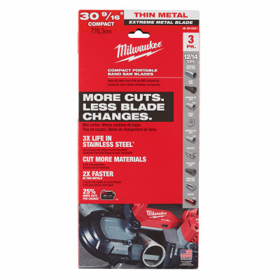 Extreme Thin Metal Band Saw Blades, Compact, 12/14 TPI, 30-9/16 x 1/2 In., 3-Pk.