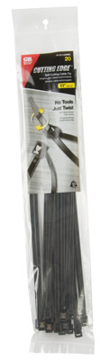 Cable Ties, Self-Cutting, Black, 11-In., 20-Pk.