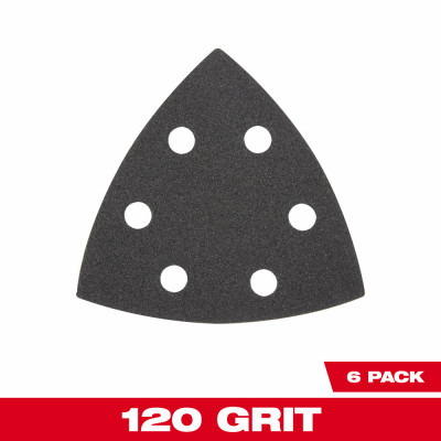 Open-Lok Triangle Sandpaper, 120 Grit, 3-1/2 In., 6-Pk.