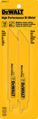 Bi-Metal Reciprocating Saw Blade, 6-TPI, 6 In., 2-Pk.