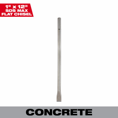 SDS Max Flat Chisel Bit, 1 x 12 In.