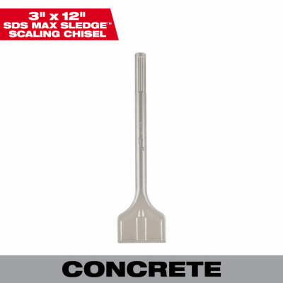 SDS Max Sledge Scaling Chisel Bit, 3 x 12 In.