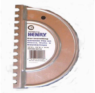 Square Notch G Trowel, 1/4 x 1/4 x 1/4 In.