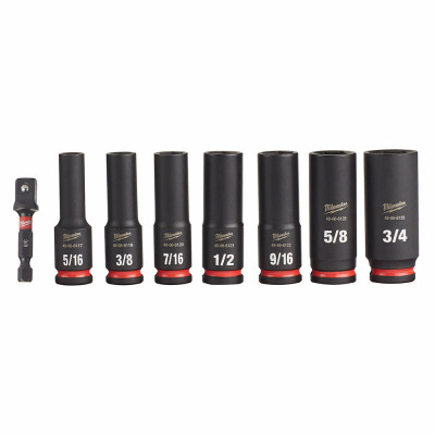 8-Pc. Shockwave Deep 6-Point SAE Impact Socket Set, 3/8 In. Drive