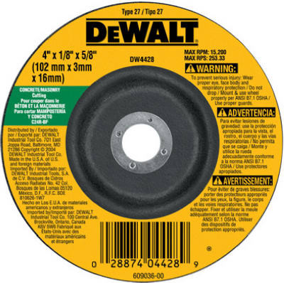 Masonry Blade, 4 In. x 1/8 In. x 5/8 In.