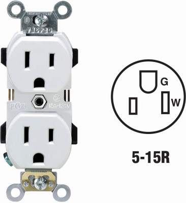 WHT DUPLEX OUTLET