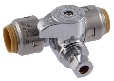 Push-Fit Service Tee Stop, 1/2 x 1/2 x .25 In.