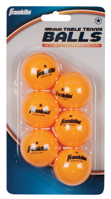 Table Tennis Balls, 1-Star, Orange, 6-Pk.