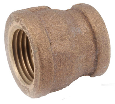 Pipe Fitting, Red Brass Reducing Coupling, Lead Free, 1 x 3/4 In.