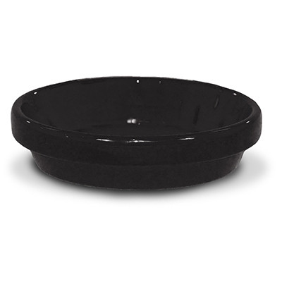 Saucer, Black Ceramic, 3.75 x .5-In. (16 pieces)