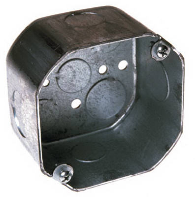 Deep Octagon Electrical Wall/ Ceiling Fixture Box, 4 x 2-1/8 In.