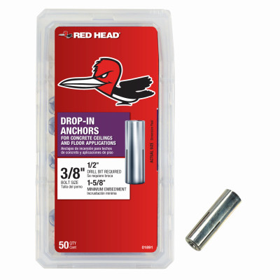 3/8" x 1/2" Drop-in Anchor 50-Ct.