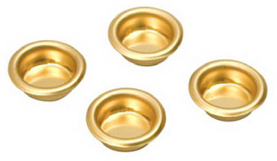 Sliding Door Pull, Bright Brass Round, 3/4 In., 4-Pk.