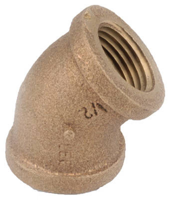 Pipe Fitting, Cast Elbow, 45-Degree, Lead Free Rough Brass, 1/4 In.