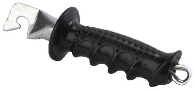 Old Ironsides Electric Fence Gate Handle, Spring Mechanism, Steel With Black Insulated Grip