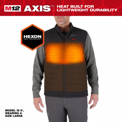 M12 Women's Axis Heated Vest, With Battery & Charger, Brown, M