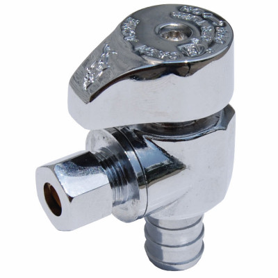 Angle Stop, 1/2 In. Barb Insert x 3/8 In. O.D. Compression