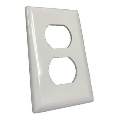 RV Wall Plate, Single-Gang, White Plastic