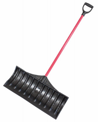 Snow Pusher, Fiberglass D-Grip Handle, 27 In. Blade (3 pieces)