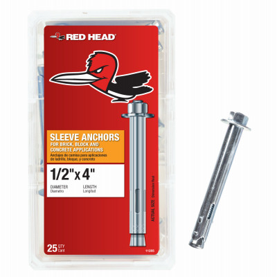 1/2" x 4" Hex Sleeve Anchor 25-Ct.