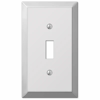 Century Wall Plate, Polished Chrome, Steel, 1 Toggle