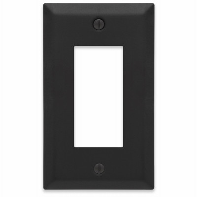 Century Wall Plate, Matte Black, Steel, 1 Rocker