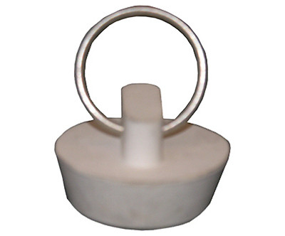 Sink Stopper, White Hollow Rubber, 1 - 1-1/8 In. Drains