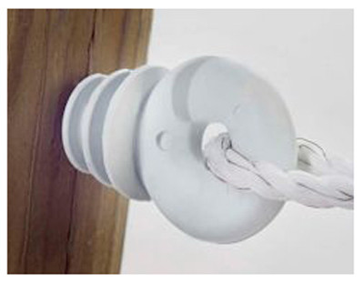 Electric Fence Insulator, Ring, White