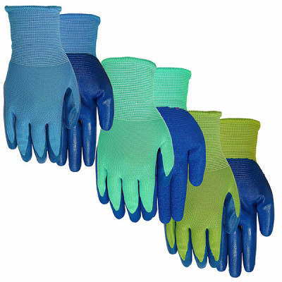Women's Latex/Nitrile Gripping Gloves, Assorted, 3-Pk.