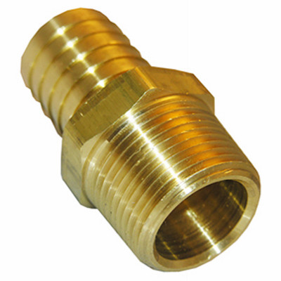 Pipe Fitting, Hose Barb Adapter, 1/2 MPT x 3/8 In. Brass