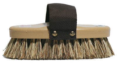 Horse Grooming Brush, Brown Union Fiber, 7-5/8 x 3-5/8 In.
