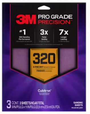 Sandblaster Sandpaper, 9 In. x 11 In., 320 Grit, 4-Pk