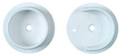 Closet Rod Pole Socket Set, White, Plastic, 1-3/8 In., Pr. (8 pieces)