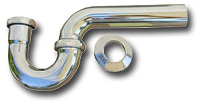 Kitchen Drain P-Trap, Chrome Plated Brass, 1-1/2 In. O.D.