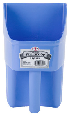 Feed Scoop, Enclosed, Berry Blue Plastic, 3 Qt.