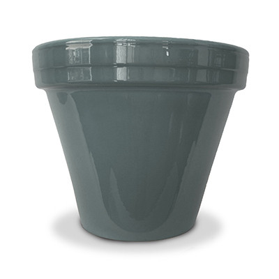 Flower Pot, Gray Ceramic, 6.5 x 5.5-In. (10 pieces)