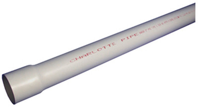 Schedule 40 DWV PVC Pressure Pipe, Bell End, 450 PSI, 1 In. x 20 Ft.