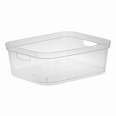Short Storage Bin, Clear, 15 x 12-1/4 x 5-1/4 In.