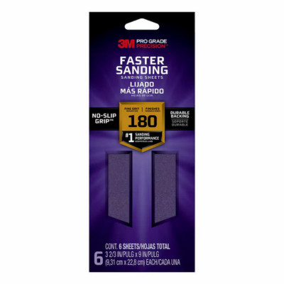 Sandblaster Sandpaper, 3-2/3 In. x 9 In., 180 Grit, 6-Pk
