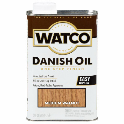 Danish Oil Wood Finish, Medium Walnut, 1-Qt.
